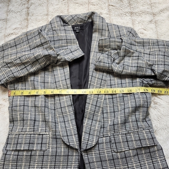 Blazer Sport jacket plaid Collard PRIVY - Picture 10 of 13